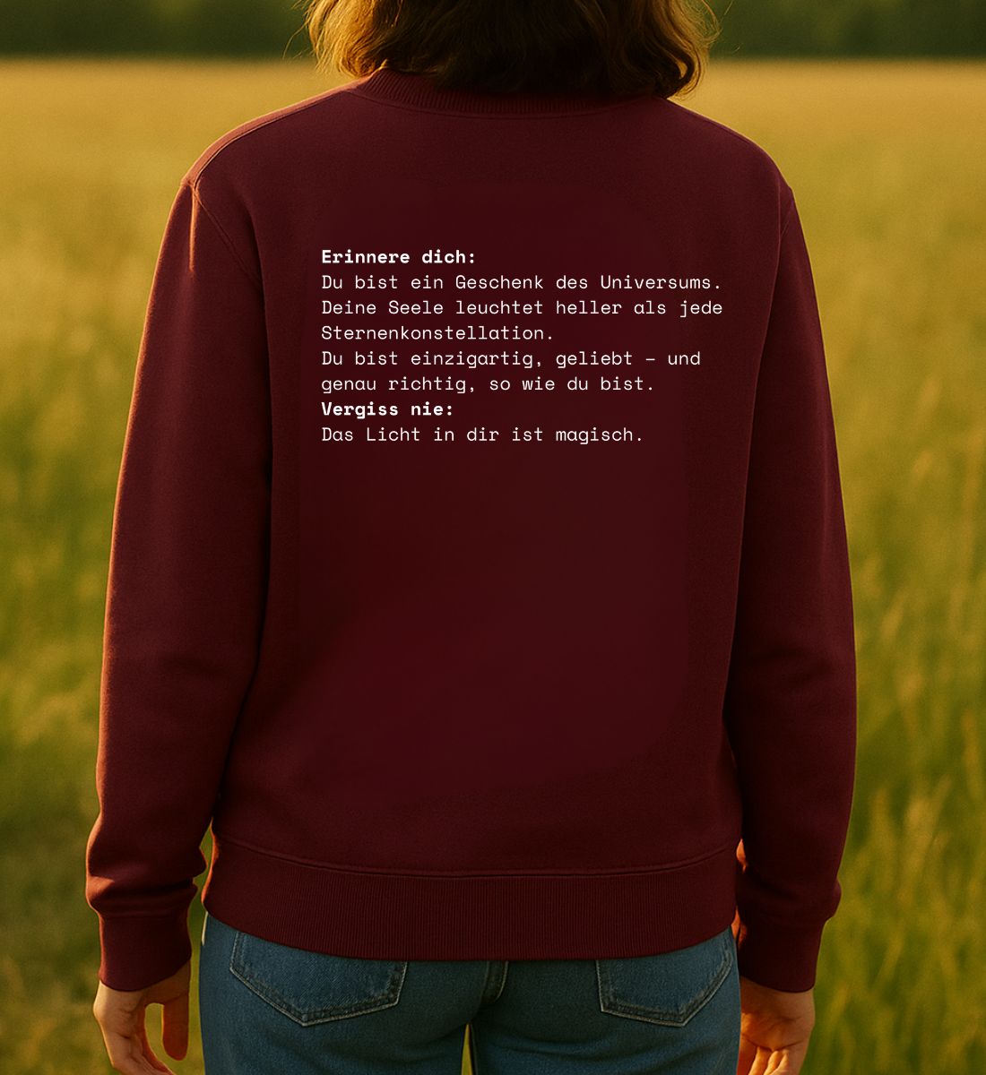 Erinnere dich (Rückenprint) - Unisex Premium Sweater