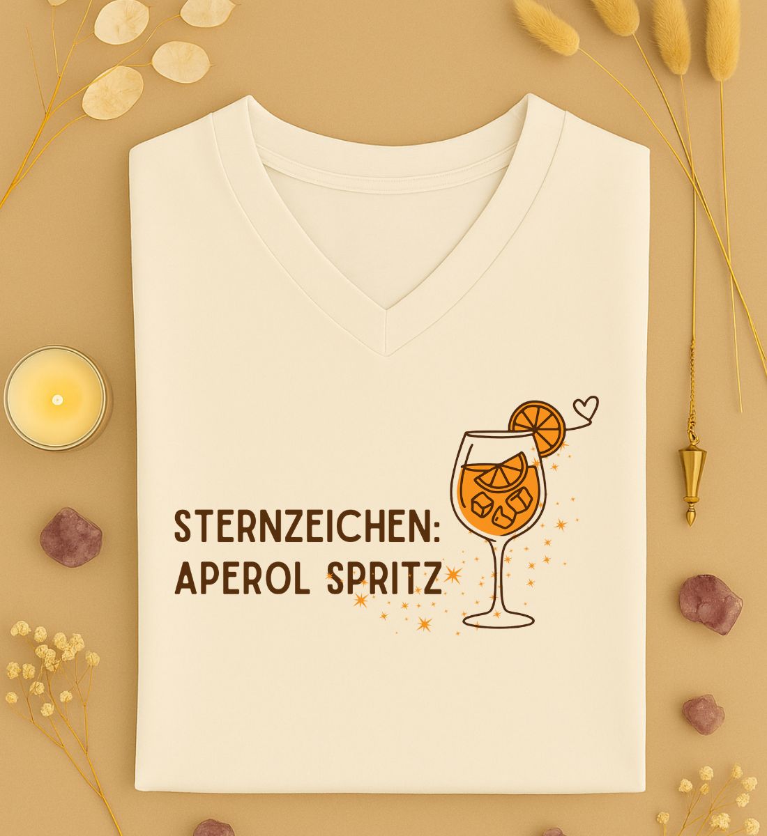 Sternzeichen: Aperol Spritz - Damen Premium Organic V-Neck Shirt