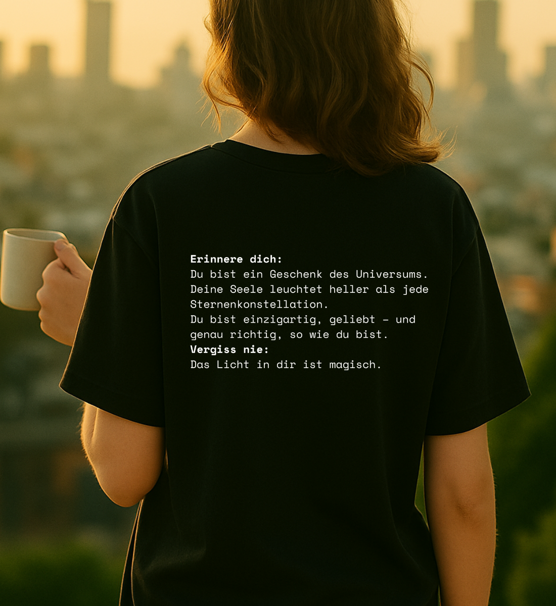 Erinnere dich (Rückenprint) - Premium Organic Oversized Shirt