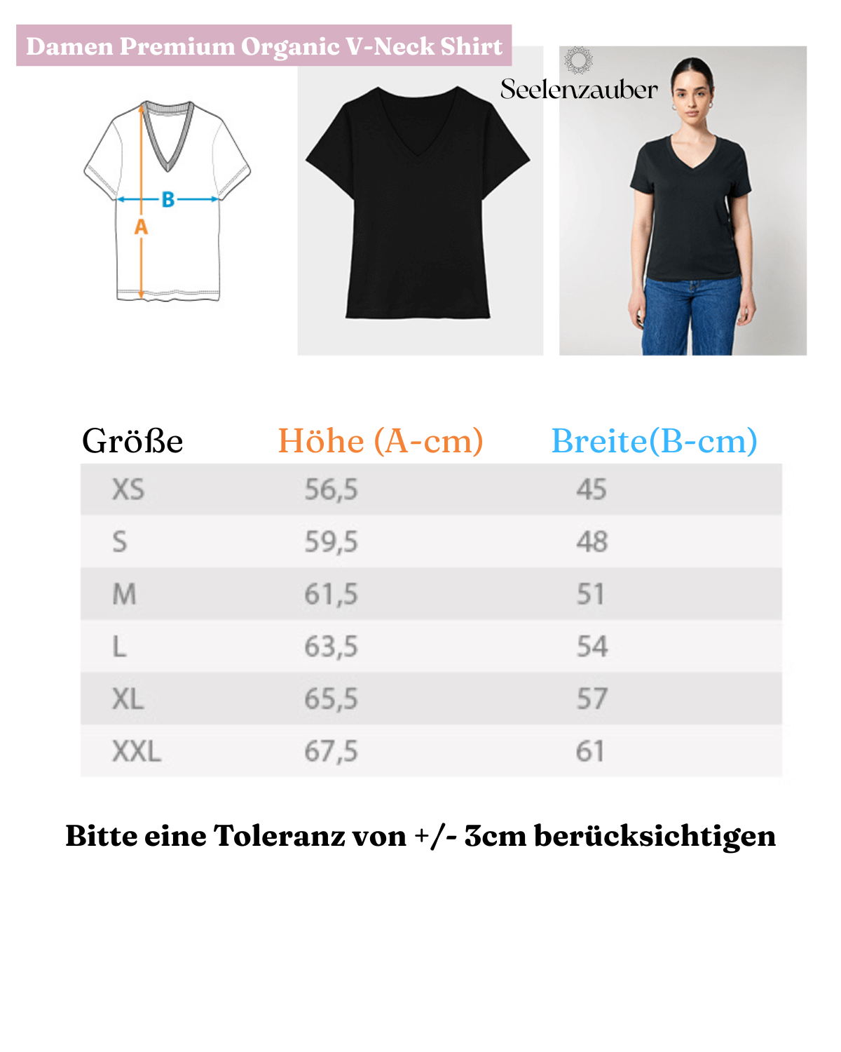 Moon Child (Rückenprint)  - Damen Premium Organic V-Neck Shirt